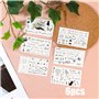 6Feuilles Tatouage Temporaire Français Faux Tatouage Ephémère Etanche Couleur Noire Décoration Fête Cadeau pour Femme Fille