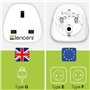 LENCENT 2X Adaptateur Prise UK/Anglaise/Royaume Uni/Angleterre 3 Broches vers Les Prises France/Francaise/Europe 2 Broches Adapt