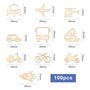 Create idea 100pcs Embellissements Bois Thème des Transports Fusée Avion Vélo Copeaux de Bois Tranches de Bois Décoratives pour 