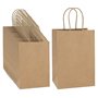 SULOLI 24pcs Sac en Papier Kraft，Marron Sac Cadeau avec Poignée Cadeaux en Papier Petits Sacs de Transport pour Noël Mariage Sho