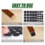 SULOLI 140pcs Patins pour Meubles，3 Tailles Patins en Feutre Noir Auto-Adhésifs Protecteur de Sol Tampon Feutre，Patins Feutre po