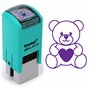 Tampon nounours mignon | 11mm | Cachet encreur ours enfants | Ourson avec cœur | Scrapbooking | Teddy bear heart stamp ink