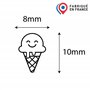 Tampon fidélité cornet de glace | Cachet encreur | 11mm | Carte de fidélité | Ice cream smiley stamp
