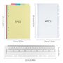 Classeur A5 6 Trous Avec Recharge Papier 160 Feuilles/320 Pages, 5 Intercalaires Couleur, 4 Poches Zippées et Règle 20CM