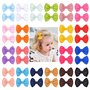 Jollybows Lot de 40 mini barrettes à cheveux en ruban gros-grain de 4