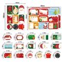 MQIAN 216 Pièces Stickers Étiquettes de Noël Stickers Étiquettes de Cadeaux Auto-Adhésives pour la décoration de Noël Emballage
