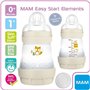 MAM Lot de 2 biberons anti-coliques de 160 ml - Avec tétine de taille 1 dès la naissance