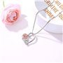 Sttiafay Collier en argent en forme de cœur pour femme avec pendentif en forme de rose et zircone - Cadeau romantique pour la Sa