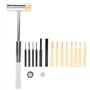 Lot de 14 poinçons en laiton, 1/16" - 5/16" Ensemble de poinçons à goupille et marteau avec étui de rangement, Ensemble d'outils