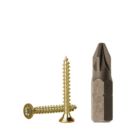 Lot de 500 vis à bois en acier zingué Jaune 2