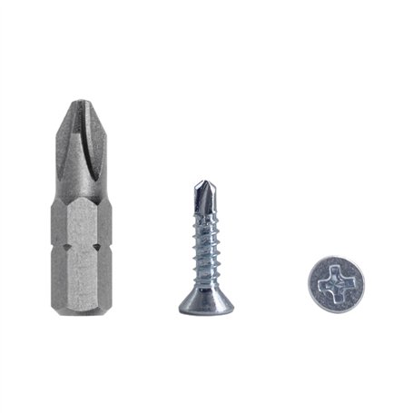 Lot de 100 vis à tôle auto-foreuse DIN 7504 P en acier zingué 3