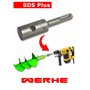 WERHE Perceuse de terre 60 mm avec SDS Plus enregistrant un foret de foret précis