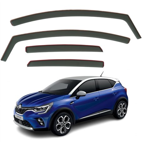 Lot de 4 déflecteurs d'air compatibles avec Renault Captur MK2 modèles 2020 2021 2022 2023 2024 2025