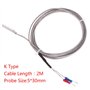 WOWOWO Capteur de température de thermocouple de Type K de 2 m 0-600 ℃ 5 * 30mm sonde en Acier Inoxydable