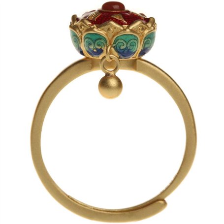 GUMEI Bouddhisme Lotus Bague rotative Bouddhiste tibétain Roue de prière Om Mantra Bague