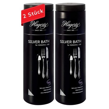 Hagerty Silver Bath Lot de 2 bains de nettoyage pour l'argent avec protection anti-ternissement 580 ml chacun I Nettoyant effica