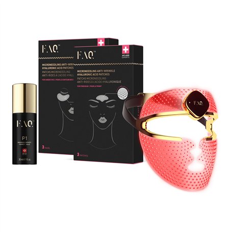 FAQ 202 Masque anti-âge intelligent NIR + 7 LED Appareil anti rides visage + Pansement anti-rides à l'acide hyaluronique à micro