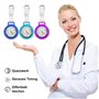 HOSPAOP Lot de 3 montres d'infirmière avec clip - Mouvement à quartz analogique - Montre à gousset - En silicone - Pour homme et