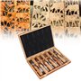 Lot de 12 Ciseaux de Sculpture sur Bois, Ensemble D'outils de Sculpture sur Bois Professionnels avec 12 Couteaux, Boîte de Range