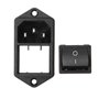 Bluelover 1Pcs 10A 250V 3Pin Iec320 C14 Inlet Module Plug Fuse with Switch Puissance Mâle - Noir