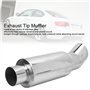 RYSH Silencieux d'échappement de Voiture, Silencieux d'échappement argenté Universel en Acier Inoxydable Absorbant Le Son pour L