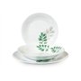 Bormioli rocco set 6 piatti opale botanica verde piano cm27