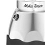 Bialetti - 6093 - Easy Timer - Cafetière Italienne Electrique en Inox - 6 Tasses - Noir/Gris - 270 ml