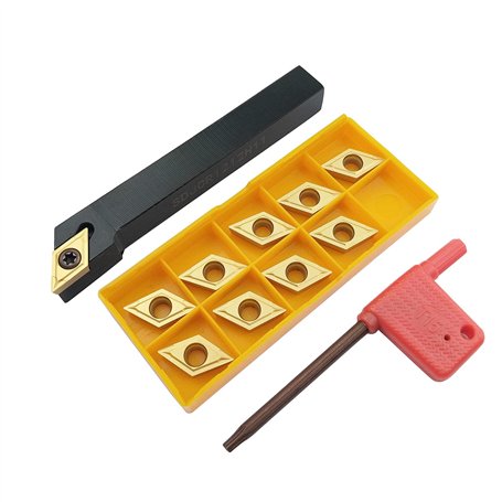 1 x porte-outil de tournage CNC SDJCR1212H11 1 x clé T15 10 pièces DCMT32.51 / DCMT11T304.