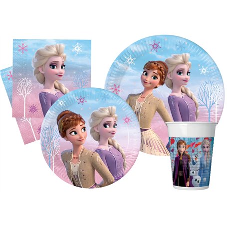 Ciao-Kit Table Fête Party Disney Frozen II Wind Spirit 8 personnes (44 pcs: assiettes