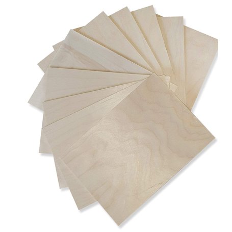 Wood Lab - 6 mm 10 x A3 Panneaux en Bois contreplaqué Bouleau | 6 mm (± 0