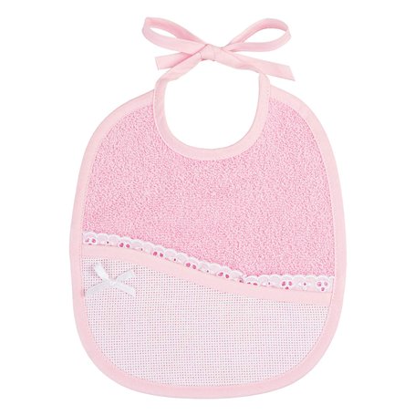Filet - Bavoir Bébé à Broder | Pour Bébé de 0 à 6 mois | Fabriqué en Italie (Rose)