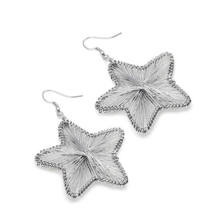 Vlnet Vestopazzo Boucles d'oreilles étoiles micro-plaquées argent Diamètre env. 5 cm Fermoir à crochet certifié nickel Fait main