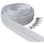 IPEA Fermeture éclair Blanche Chaîne Continue de 5 Mètres + 15 Curseurs en Métal – Chaîne Mesure #5 – Charnières en Nylon – Zip