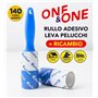 IPEA Rouleau Anti-Peluches Adhésive 20 mètres Rotative - 2 Rouleaux x 140 Feuilles - Brosse Adhesive pour Enlever Cheveux, Pouss