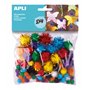 APLI 13062 - Sachet de 78 Pompons aux couleurs brillantes pour loisirs créatifs
