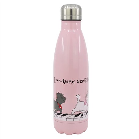 Bouteille en Acier Inoxydable Réutilisable - 7.8E+2 ml - Stor - Disney - Marie - Bouteille d'Eau - Moderne - Rose - Cylindrique