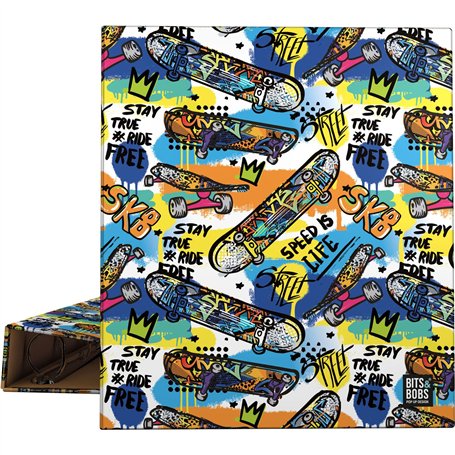 Grafoplás | Classeur A4 | 4 anneaux mixtes 40 mm | Collection Bits&Bobs Pop Up Desing | Street | Certifié FSC