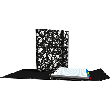 Grafoplás Classeur à anneaux avec recharge et rabat | Classeur Elena Corredoira Elements | Comprend séparateurs | élastique ferm