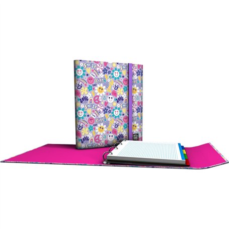 Grafoplás Classeur avec recharge et rabat A4 | Classeur Smile Bits&Bobs | Comprend des séparateurs | Élastique Fermeture | Dos i