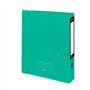 Grafoplas Classeur 2 anneaux A4 avec levier 65 mm Turquoise Polyfoam Ouverture 360° Résistant et ultra léger Fermeture élastique