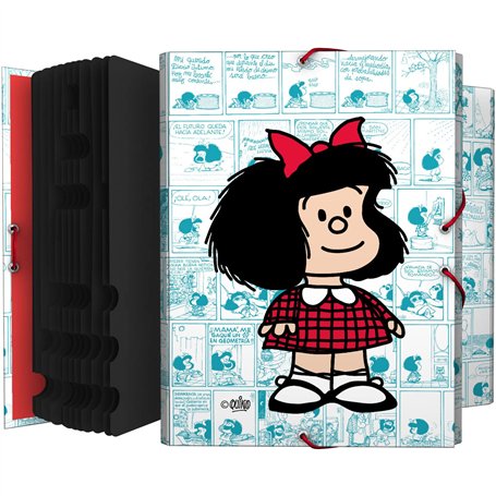 Grafoplás Trieur de documents | Mafalda vignettes | 12 positions | Format folio | Carton | Certifié FSC