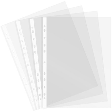 Grafoplás Lot de 10 pochettes en plastique A4 transparentes en verre polypropylène de qualité supérieure - Dos renforcé - 11 tro