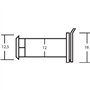 Judas de porte - Diamètre : 12 mm - Laiton chromé - Grand angle 170 ° - Avec capote