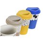 Tasse avec Couvercle DKD Home Decor Multicouleur animaux Urbaine 400 ml (4 Unités)