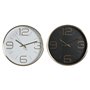 Horloge Murale DKD Home Decor Blanc Noir Doré Aluminium Ø 25 cm 25 x 4 x 25 cm (2 Unités)