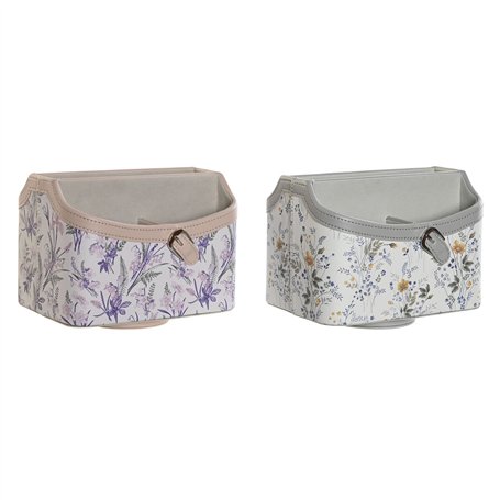 Organiseur DKD Home Decor Blanc Gris Lila Rose clair 2 Unités