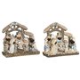 Crèche de Noël DKD Home Decor Bleu Blanc Marron Résine 20 x 7 x 17