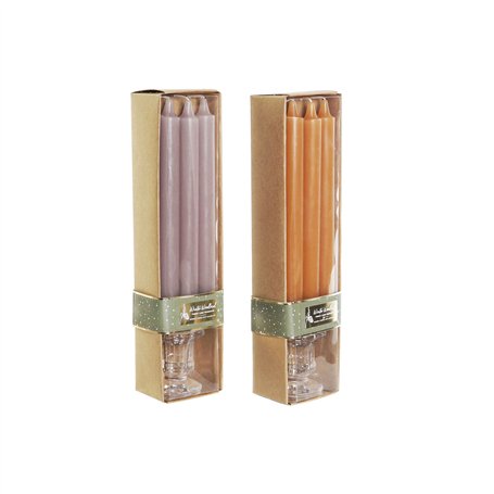 Chandelles DKD Home Decor Gris Orange Noël 2 x 2 x 20 cm (4 Pièces) (2 Unités)