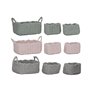 Set de basket Home ESPRIT Beige Gris Rose Corde (3 Pièces) (3 Unités)
