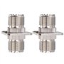 Boobrie Connecteur UHF Femelle à UHF Femelle Connecteur Coaxial SO239 UHF Femelle Coupleur RF SO239 Montage sur Panneau à Bride